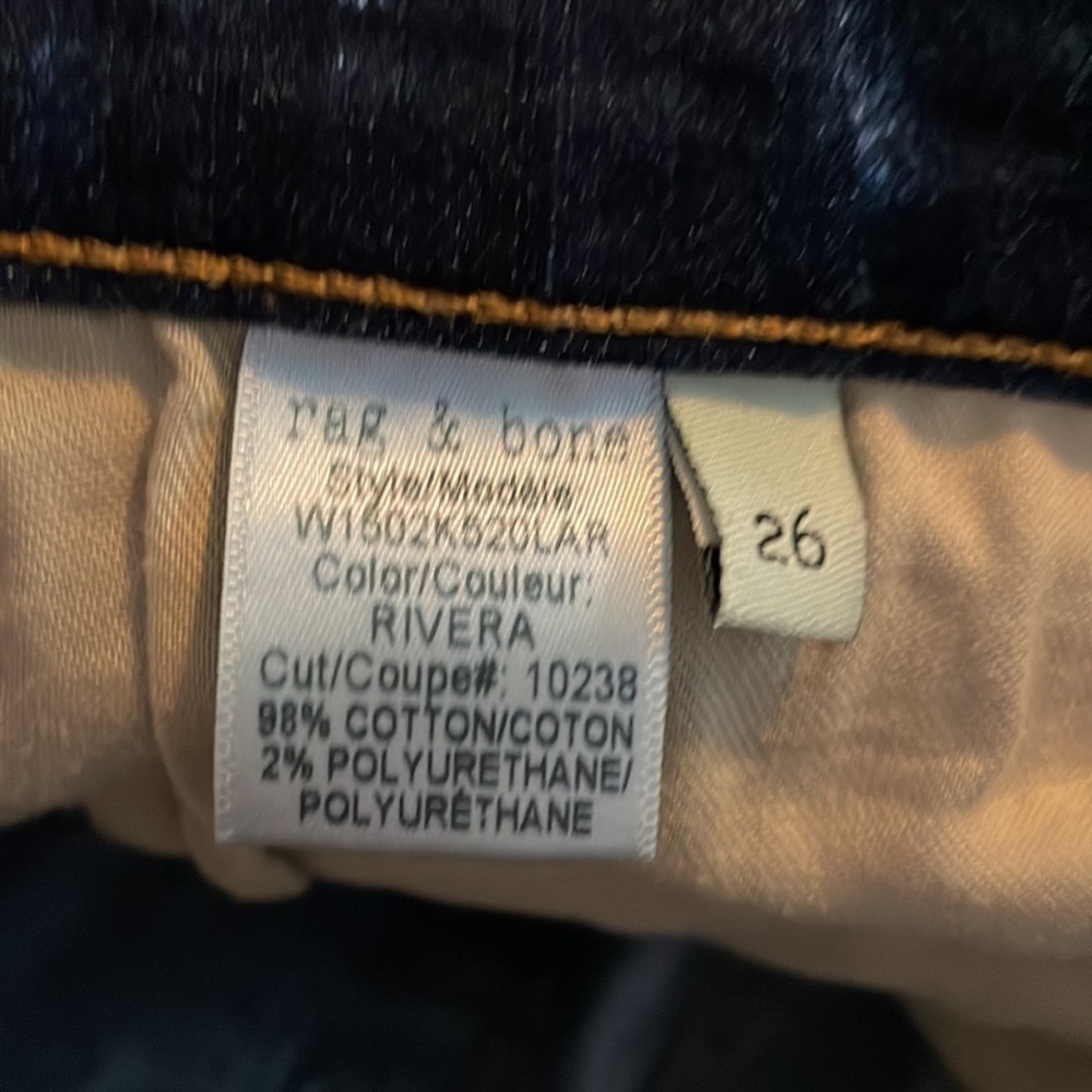 rag & bone Women's Skinny Jeans in Black and White Tie-Dye - Picture 10 of 11